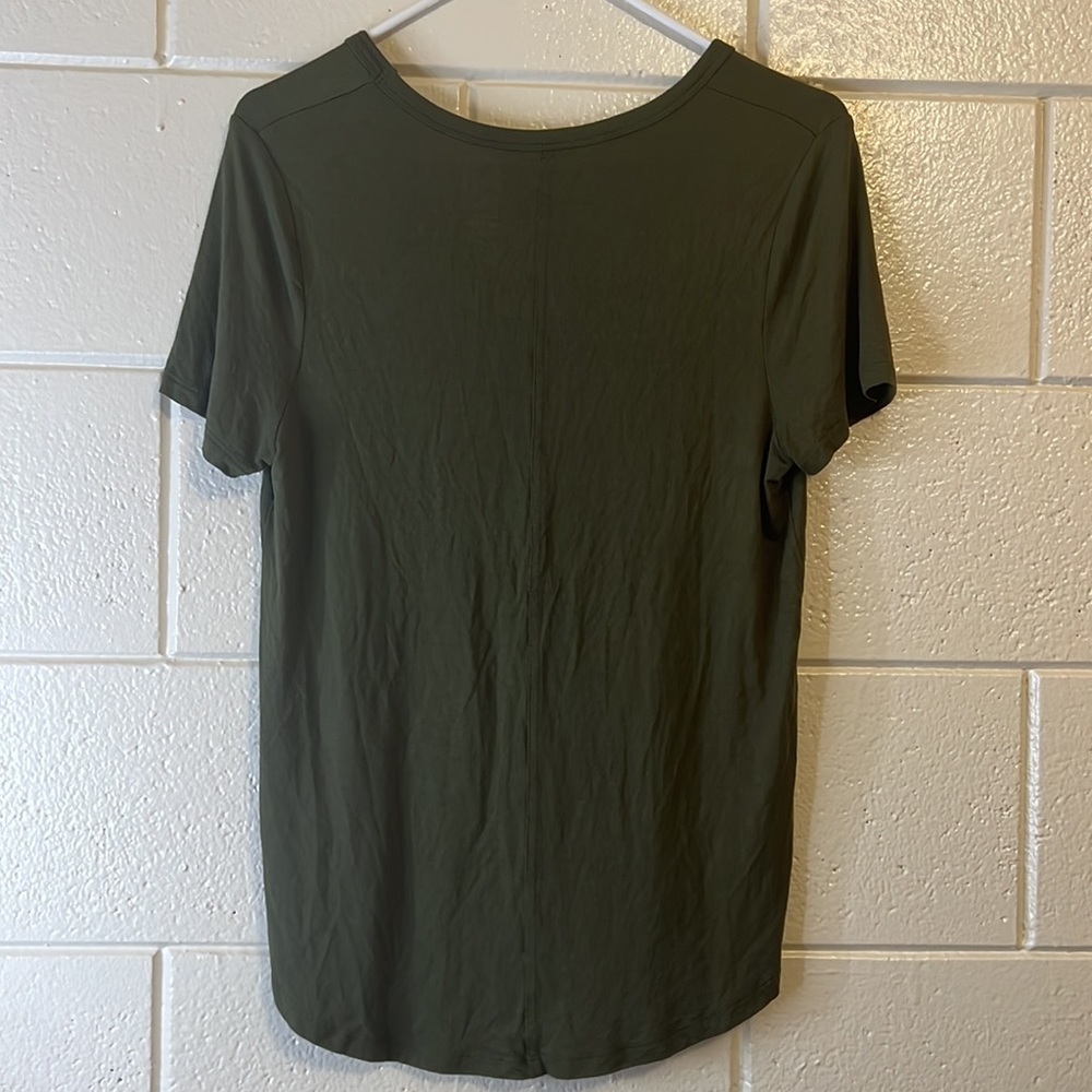 A New Day | Olive Green Scoop Neck Slim Fit Short-Sleeve T-Shirt | Size Small - Picture 4 of 11